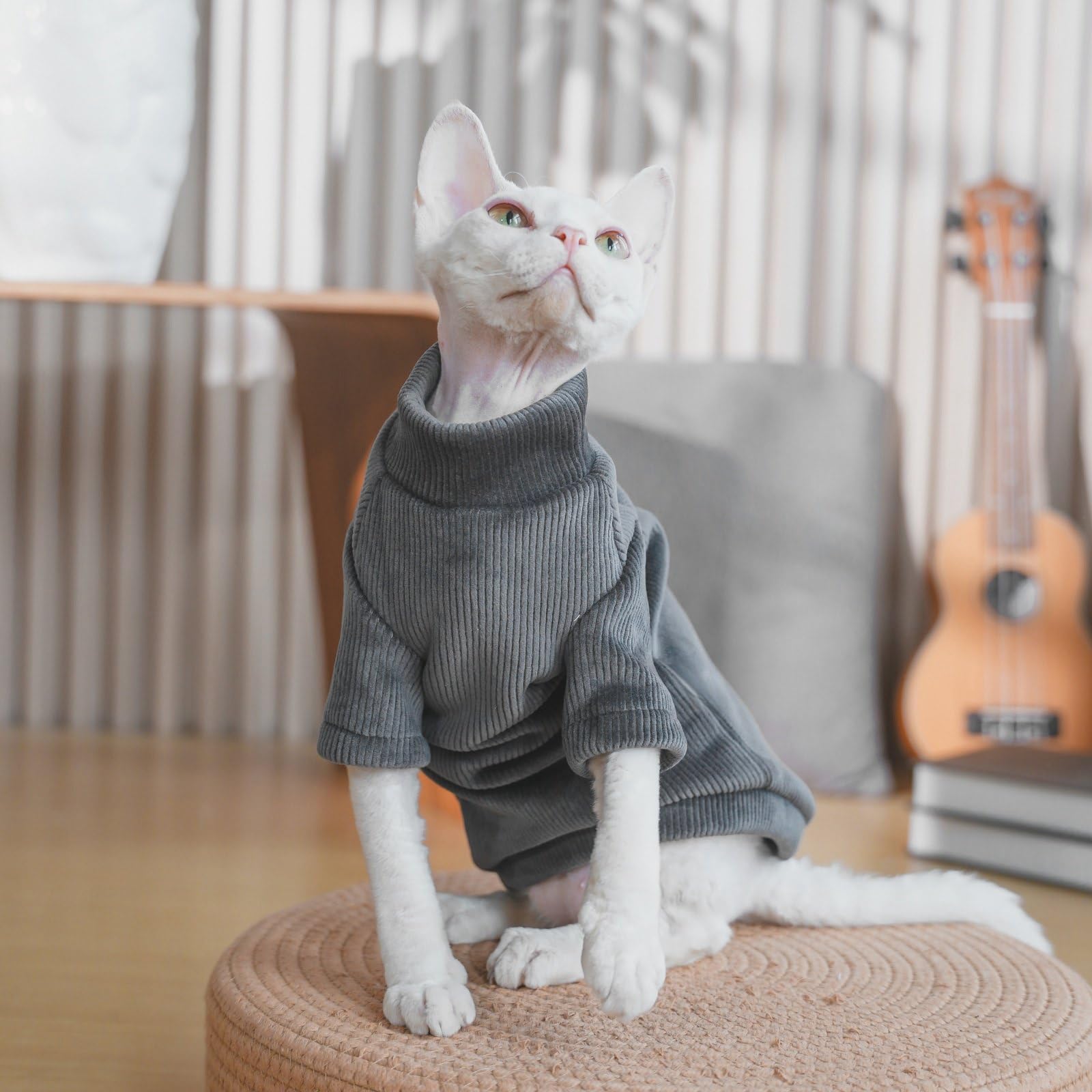 Turtleneck Sweater for Sphynx Cat Soft Thick Double-Sided Fleece